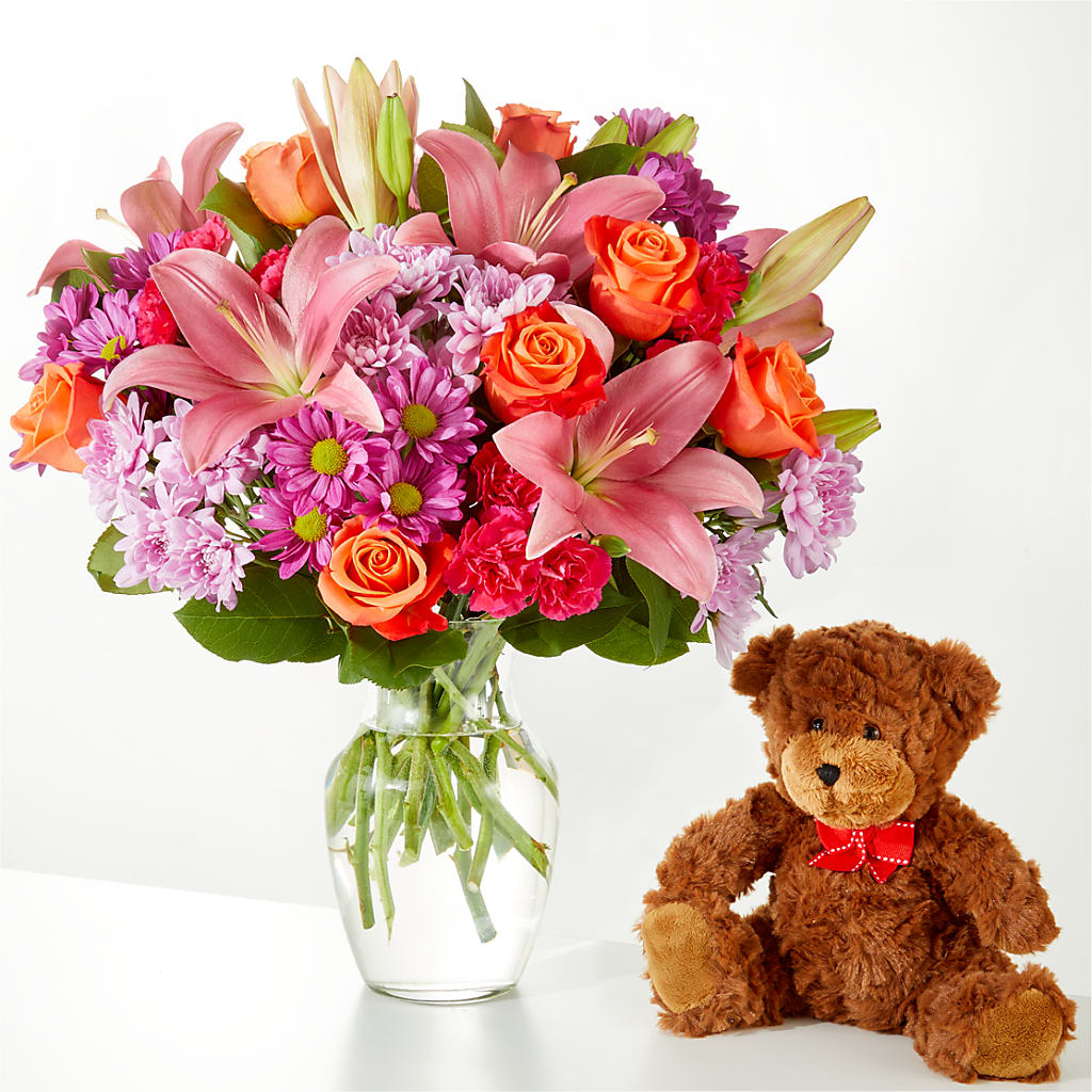 One and Only Bouquet and Bear Bundle – Village Bloom Florist, Folsom LA