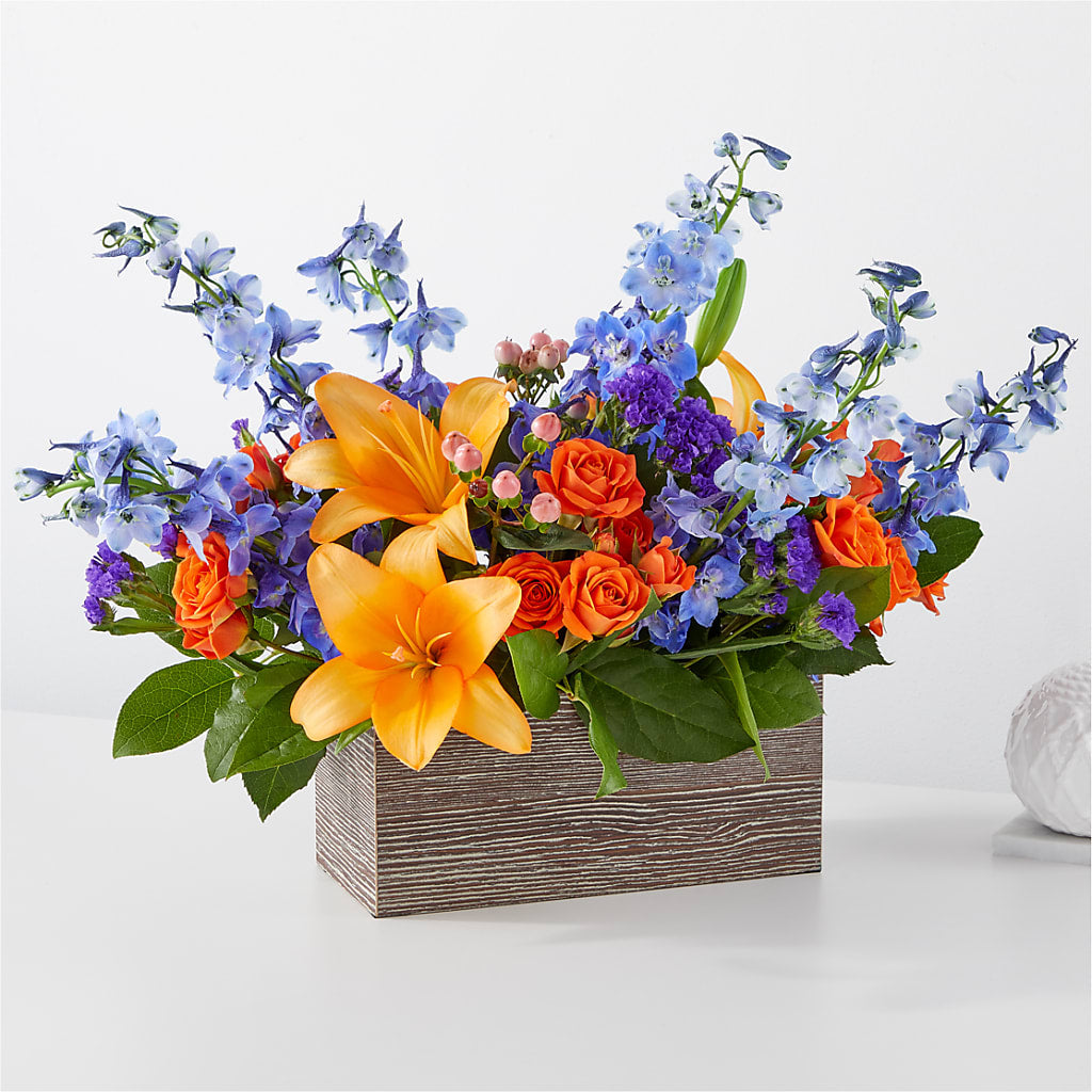 Radiant Citrus Box Bouquet – Village Bloom Florist, Folsom LA