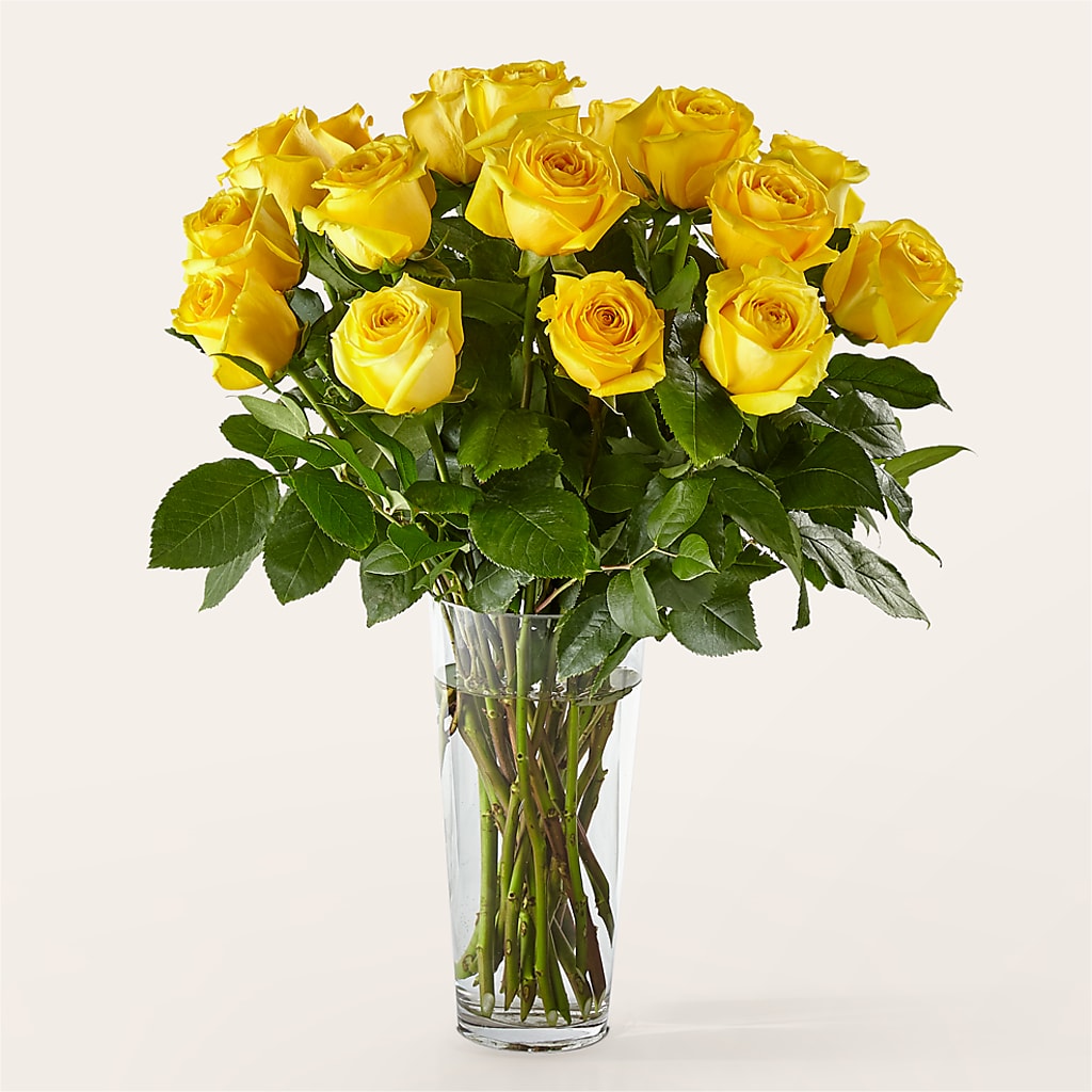 Long Stem Yellow Rose Bouquet – Village Bloom Florist, Folsom LA
