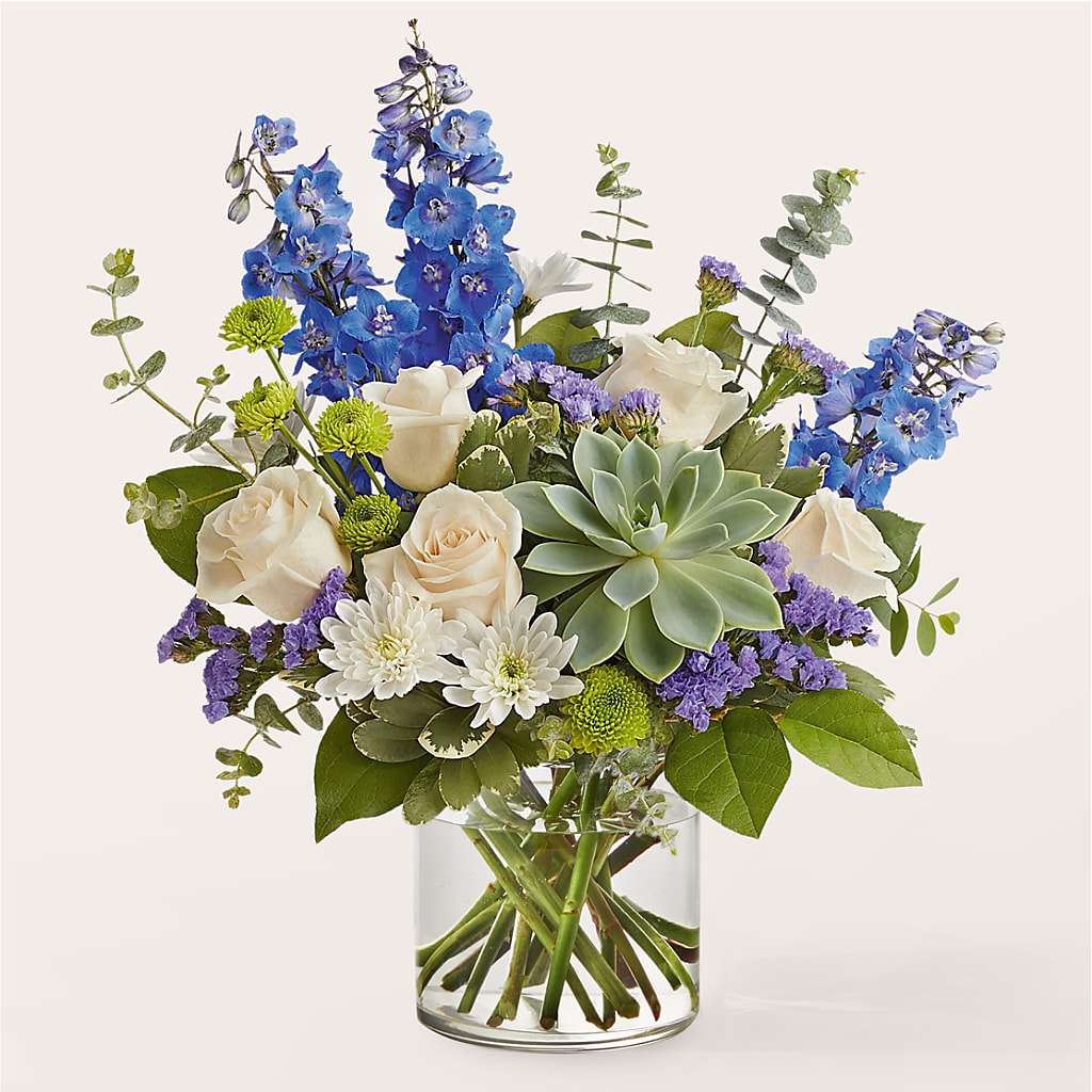 Cerulean Waves Bouquet – Village Bloom Florist, Folsom LA