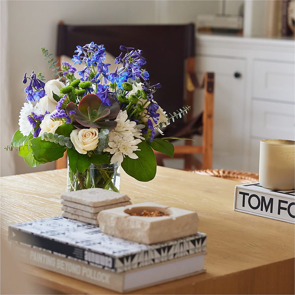 Cerulean Waves Bouquet – Village Bloom Florist, Folsom LA