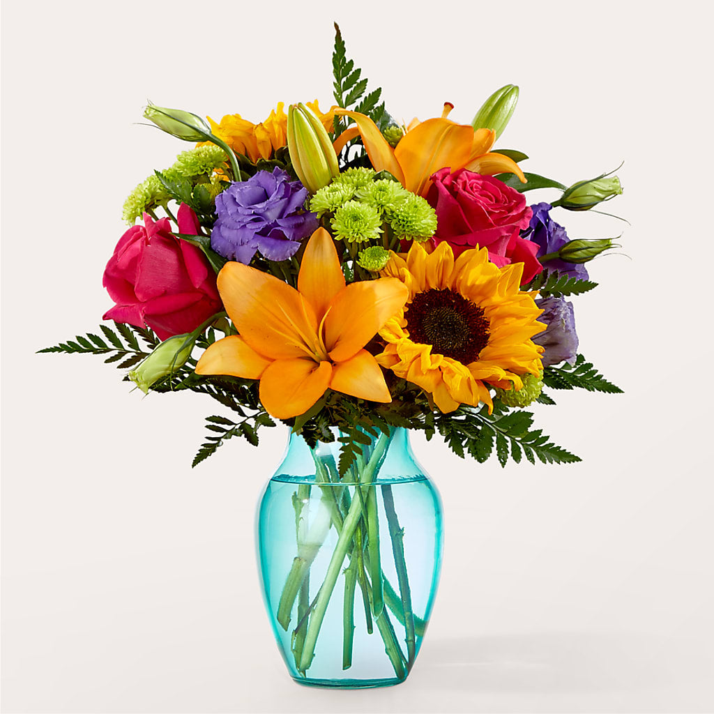 Double Rainbow Bouquet – Village Bloom Florist, Folsom LA