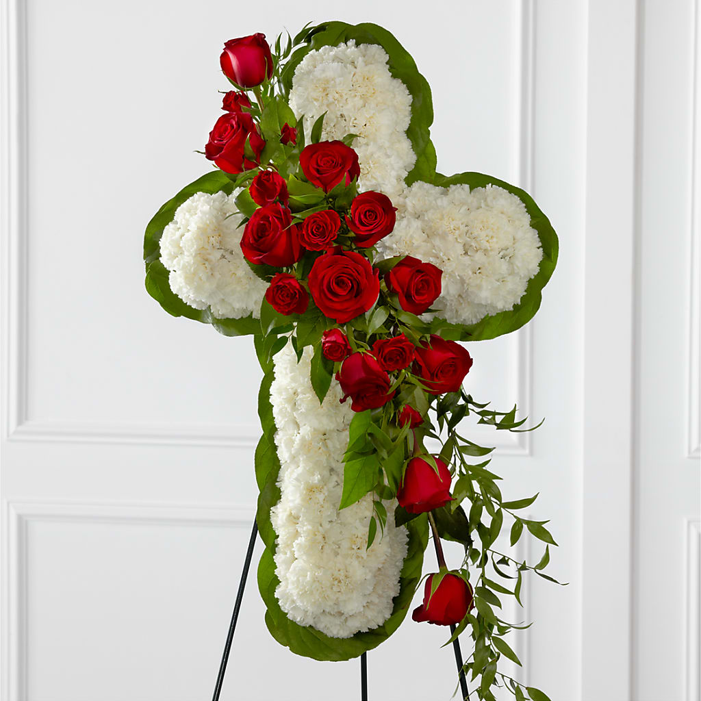 Floral Cross Easel – Village Bloom Florist, Folsom LA