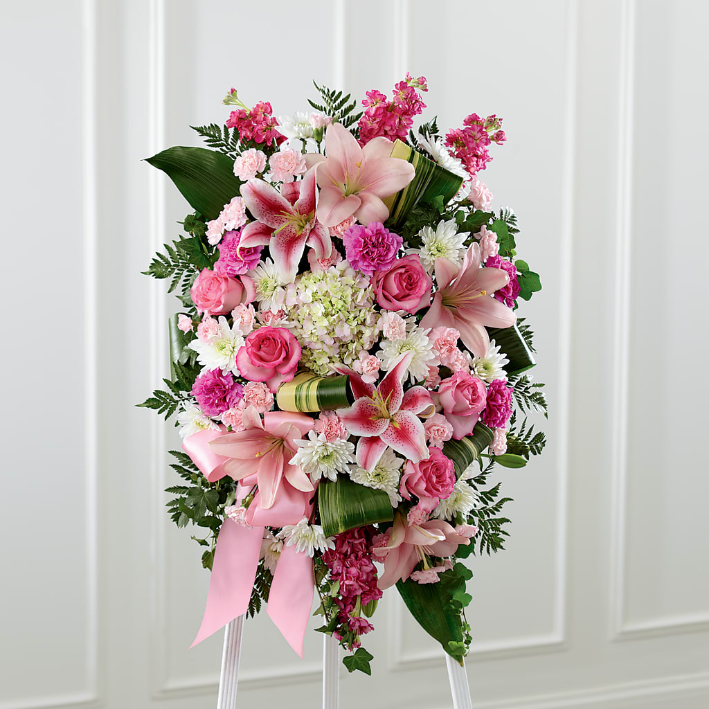 Comforting Standing Spray – Village Bloom Florist, Folsom LA