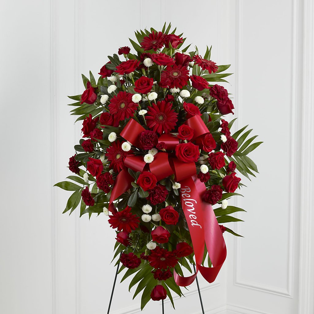Treasured Memories Standing Spray – Village Bloom Florist, Folsom LA
