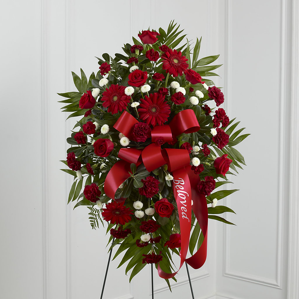 Treasured Memories Standing Spray – Village Bloom Florist, Folsom LA