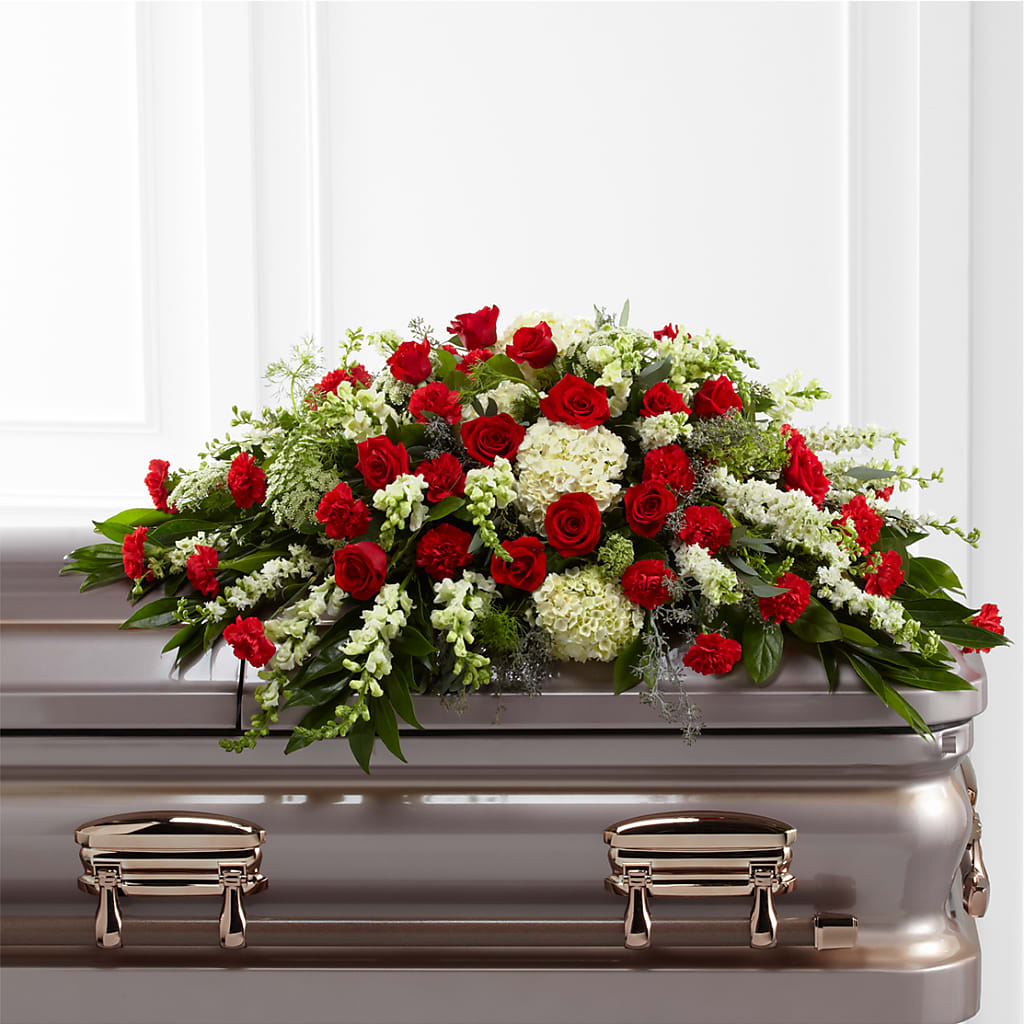 Sincerity Casket Spray – Village Bloom Florist, Folsom LA