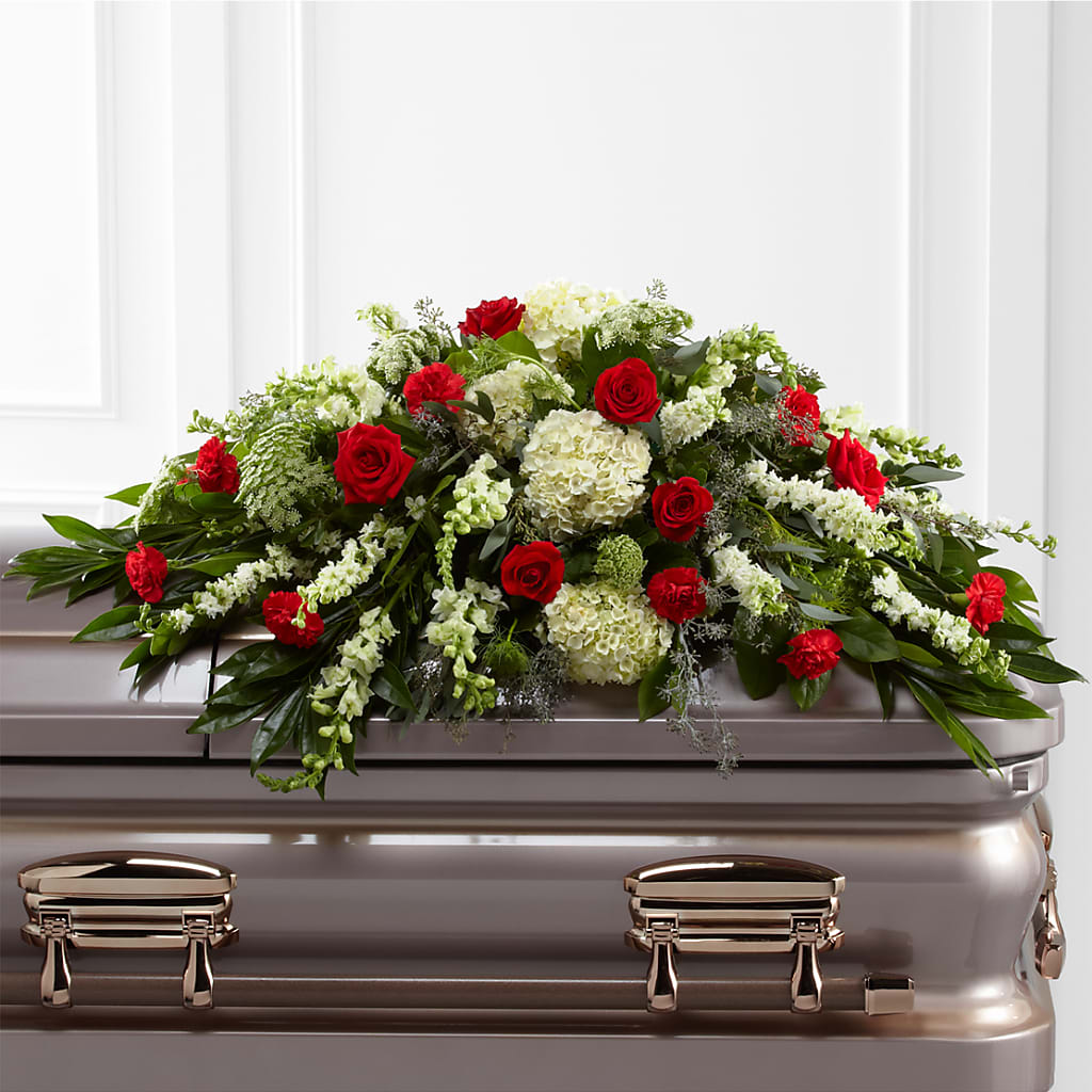 Sincerity Casket Spray – Village Bloom Florist, Folsom LA