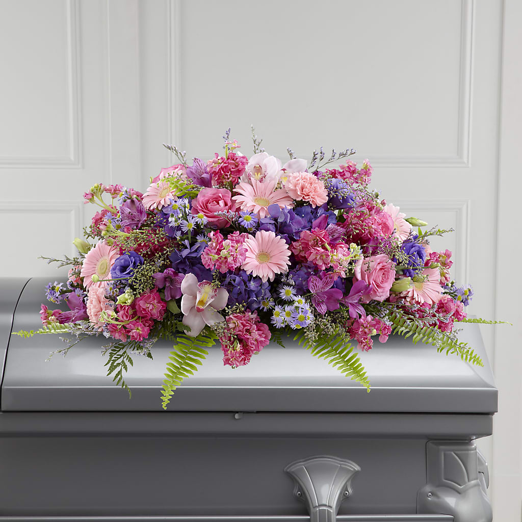 Glorious Garden Casket Spray – Village Bloom Florist, Folsom LA