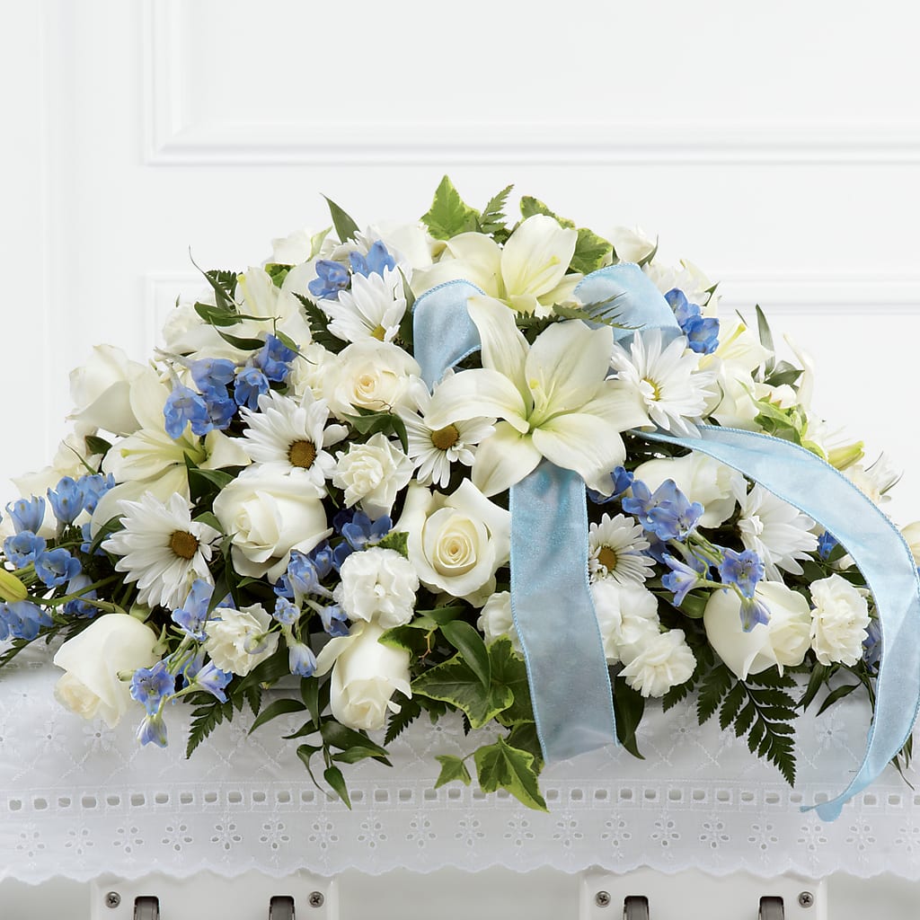 Tender Treasure Casket Spray – Village Bloom Florist, Folsom LA