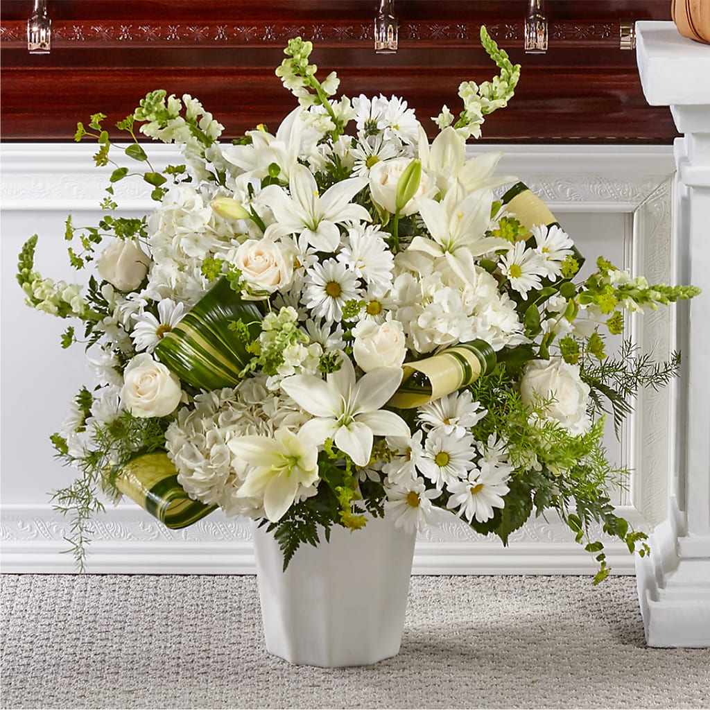 Thoughts of Tranquility Floor Basket – Village Bloom Florist, Folsom LA