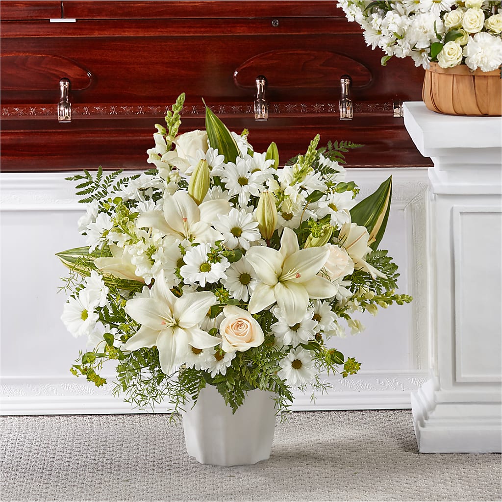 Thoughts of Tranquility Floor Basket – Village Bloom Florist, Folsom LA