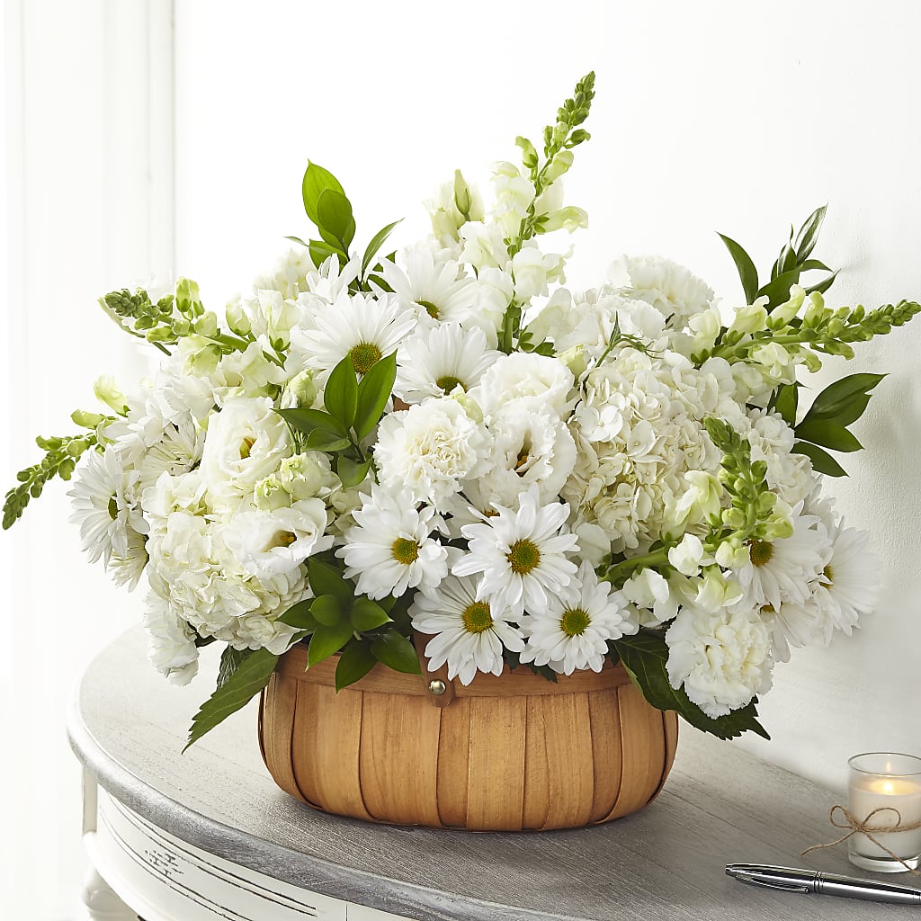 Pure Ivory Basket – Village Bloom Florist, Folsom LA