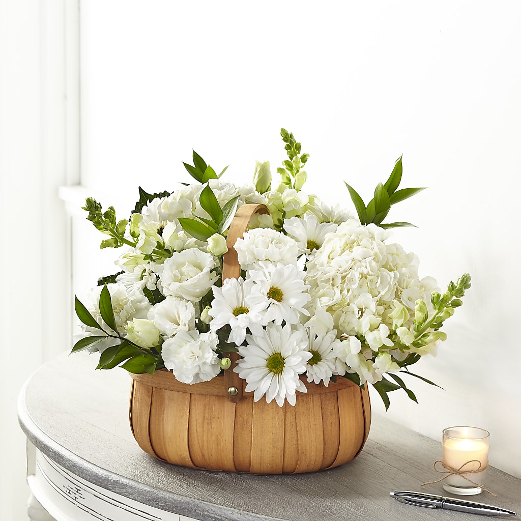 Pure Ivory Basket – Village Bloom Florist, Folsom LA