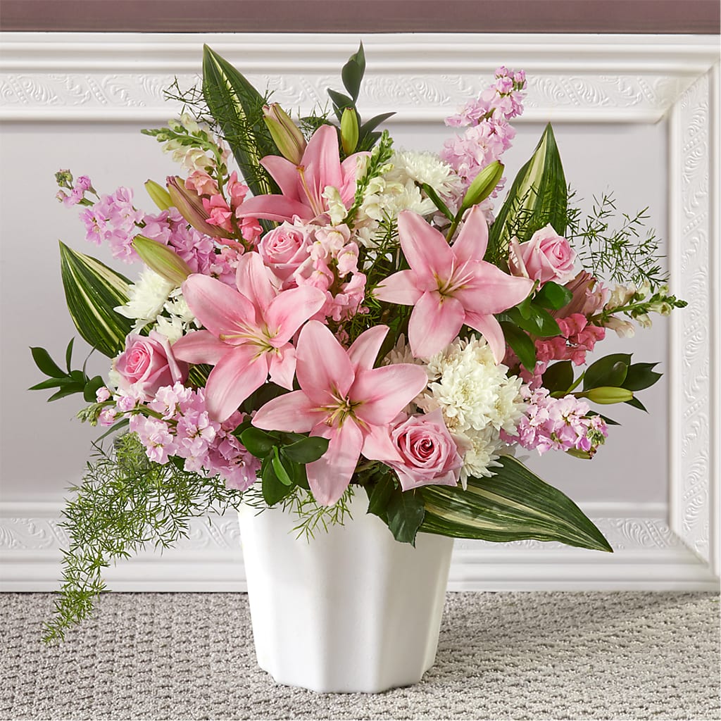 Simply Serene Floor Basket – Village Bloom Florist, Folsom LA