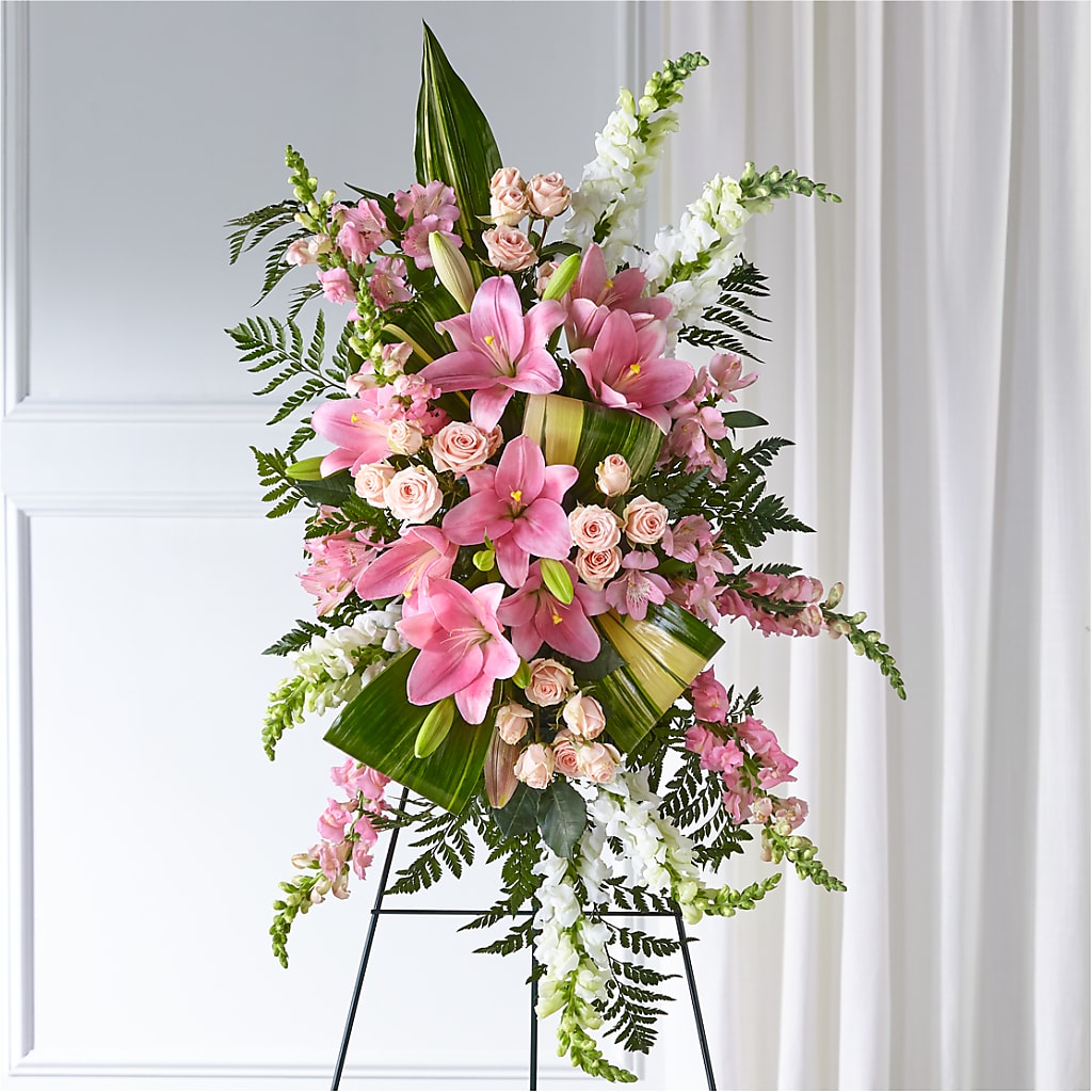 Elegant Embrace Standing Spray – Village Bloom Florist, Folsom LA