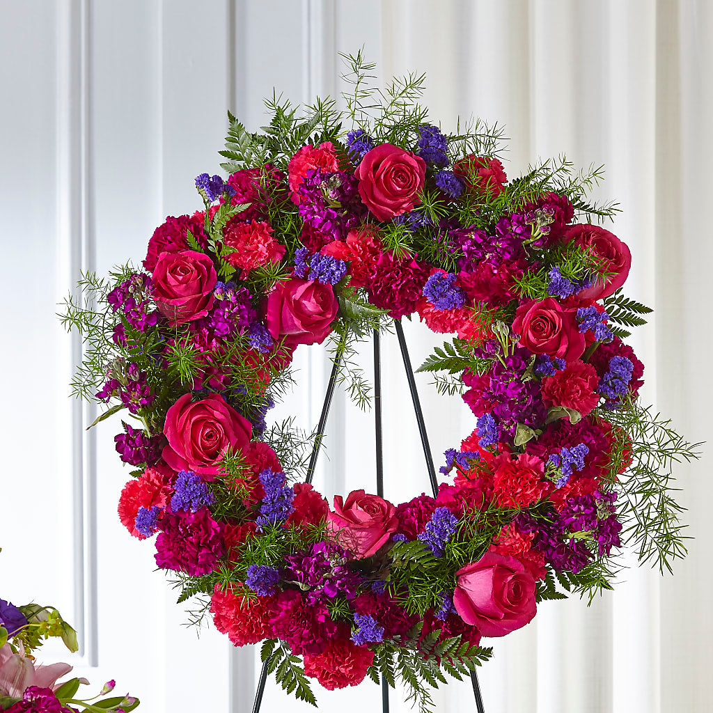 Calming Colors Wreath – Village Bloom Florist, Folsom LA