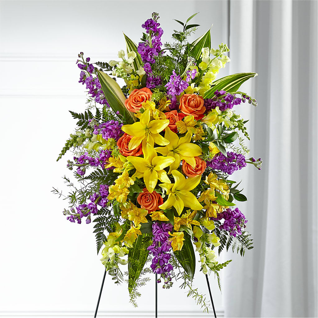 Thoughtful Prayers Standing Spray – Village Bloom Florist, Folsom LA