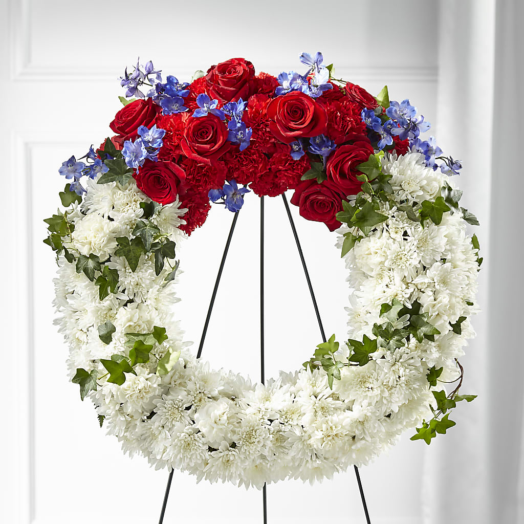 Patriotic Passion Wreath – Village Bloom Florist, Folsom LA