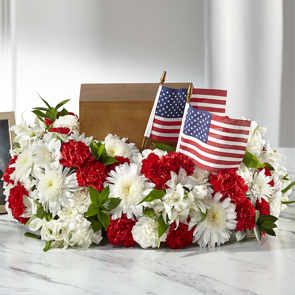 Spirit of Patriotism Cremation Adornment – Village Bloom Florist, Folsom LA
