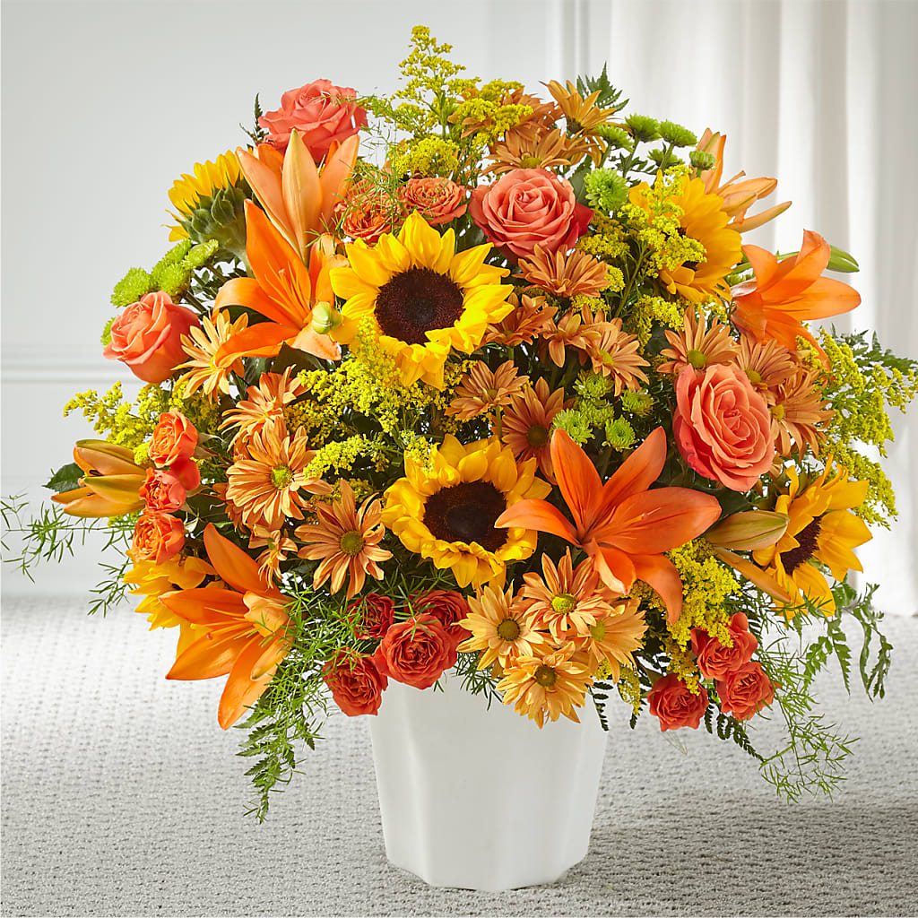 Harvest Thoughts Floor Basket – Village Bloom Florist, Folsom LA