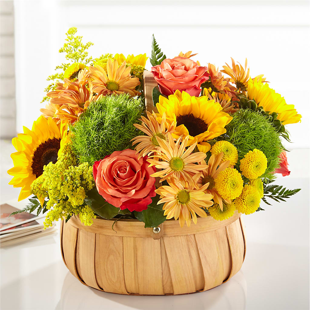 Harvest Sunflower Basket – Village Bloom Florist, Folsom LA