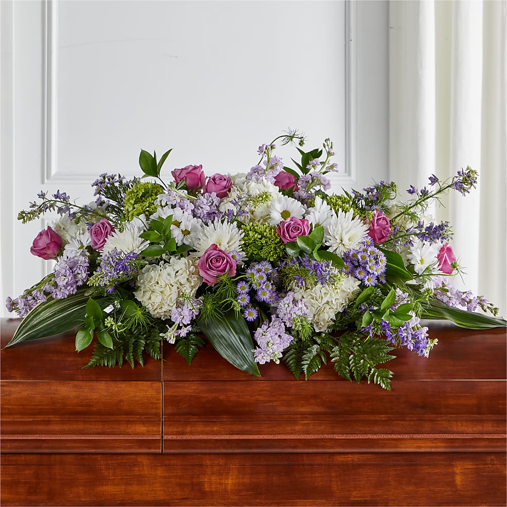Meadows of Serenity Casket Spray – Village Bloom Florist, Folsom LA