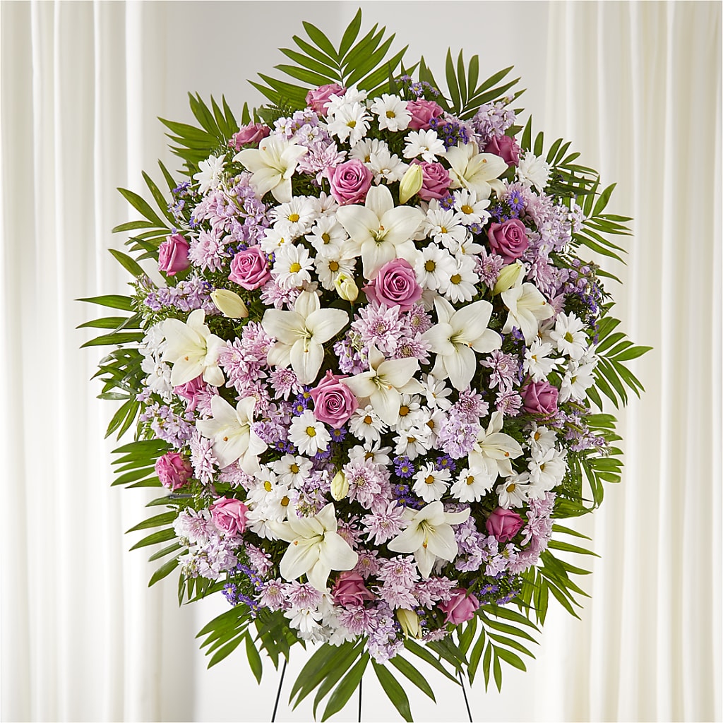 Surrounded by Love Standing Spray – Village Bloom Florist, Folsom LA