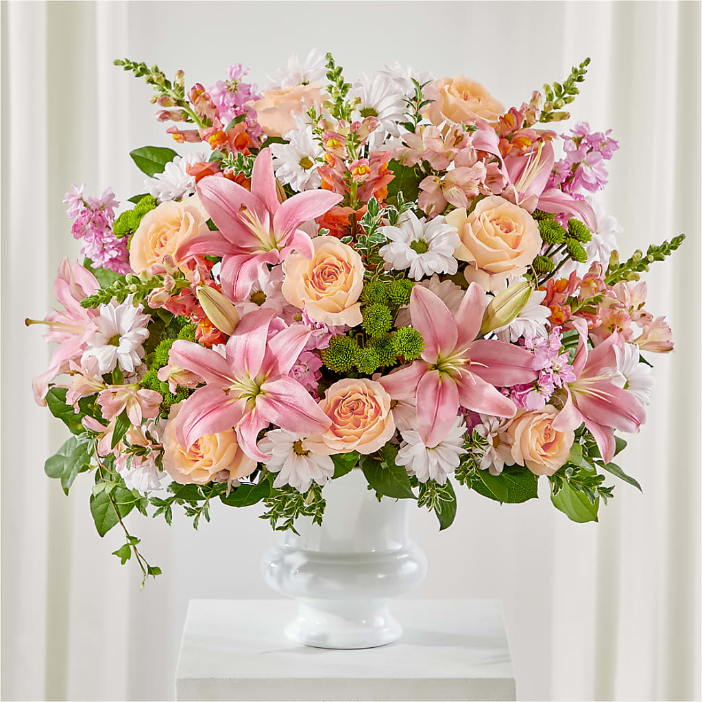Heartfelt Gesture Urn Arrangement – Village Bloom Florist, Folsom LA