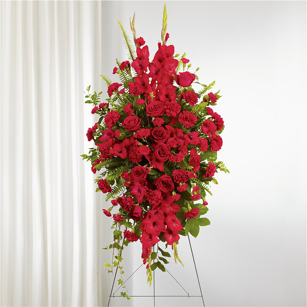 From the Heart Standing Spray – Village Bloom Florist, Folsom LA