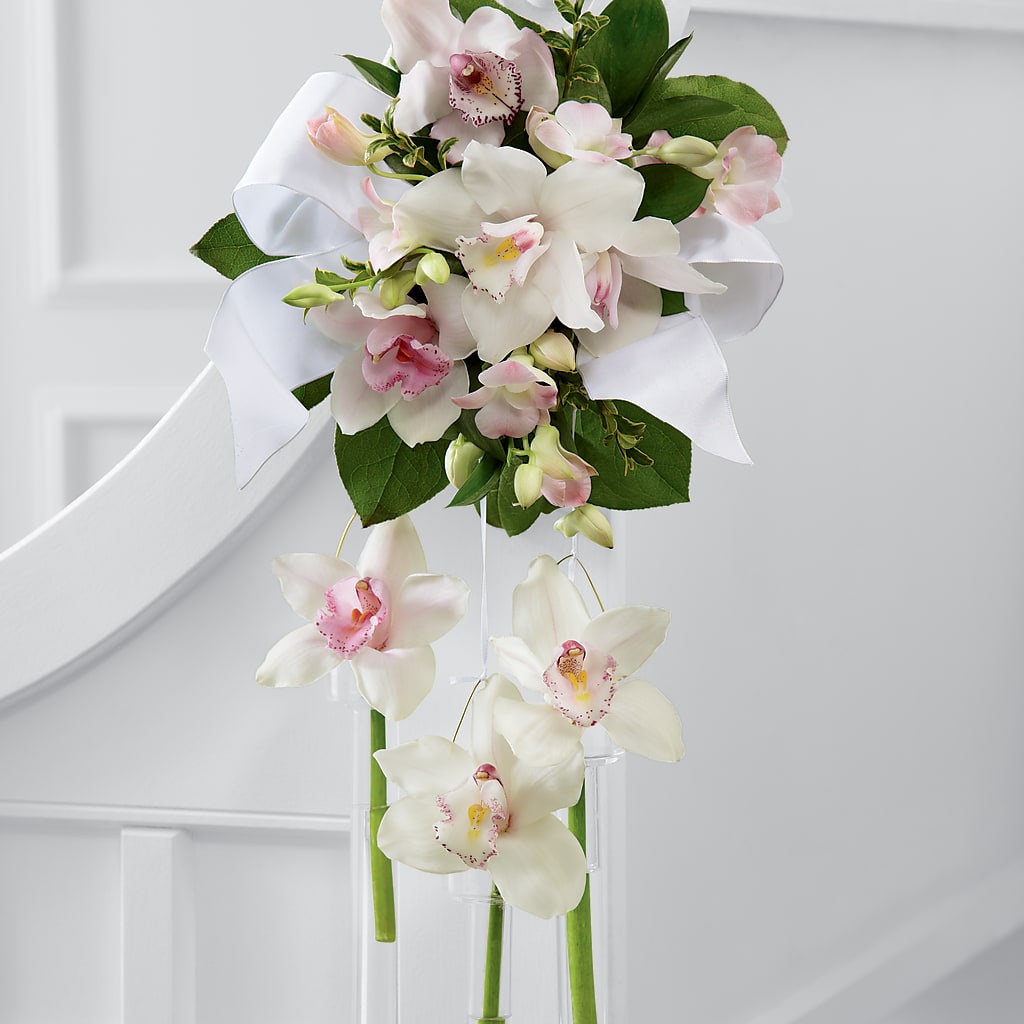 Perfect Entrance Pew Arrangement – Village Bloom Florist, Folsom LA