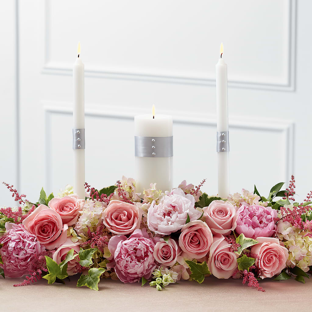 Worldwide Romance Unity Candle Arrangement – Village Bloom Florist, Folsom LA