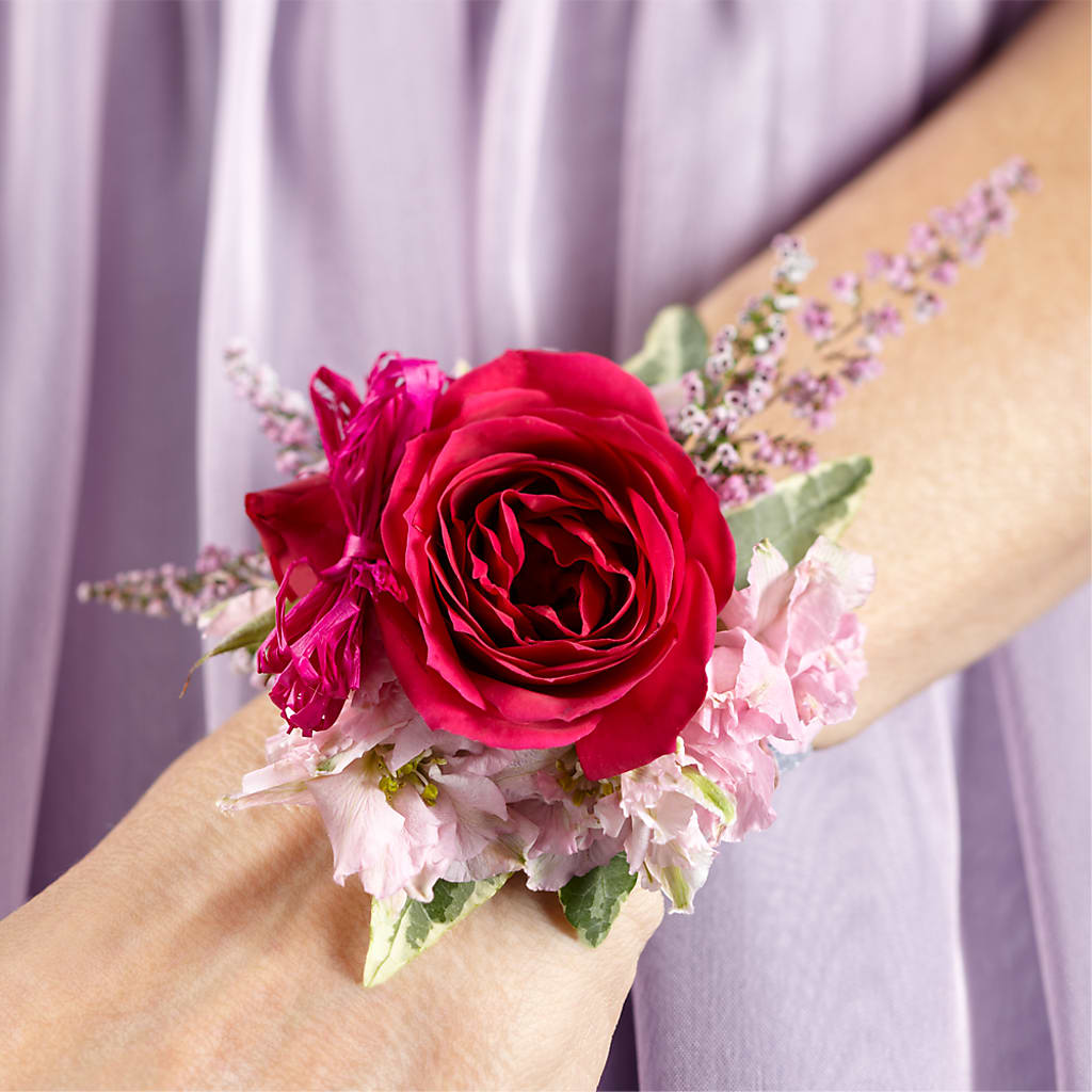Rose Charm Corsage – Village Bloom Florist, Folsom LA