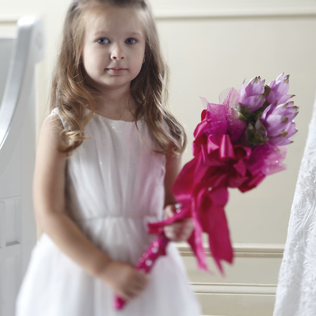 Sparkle Pink Flower Girl Bouquet – Village Bloom Florist, Folsom LA