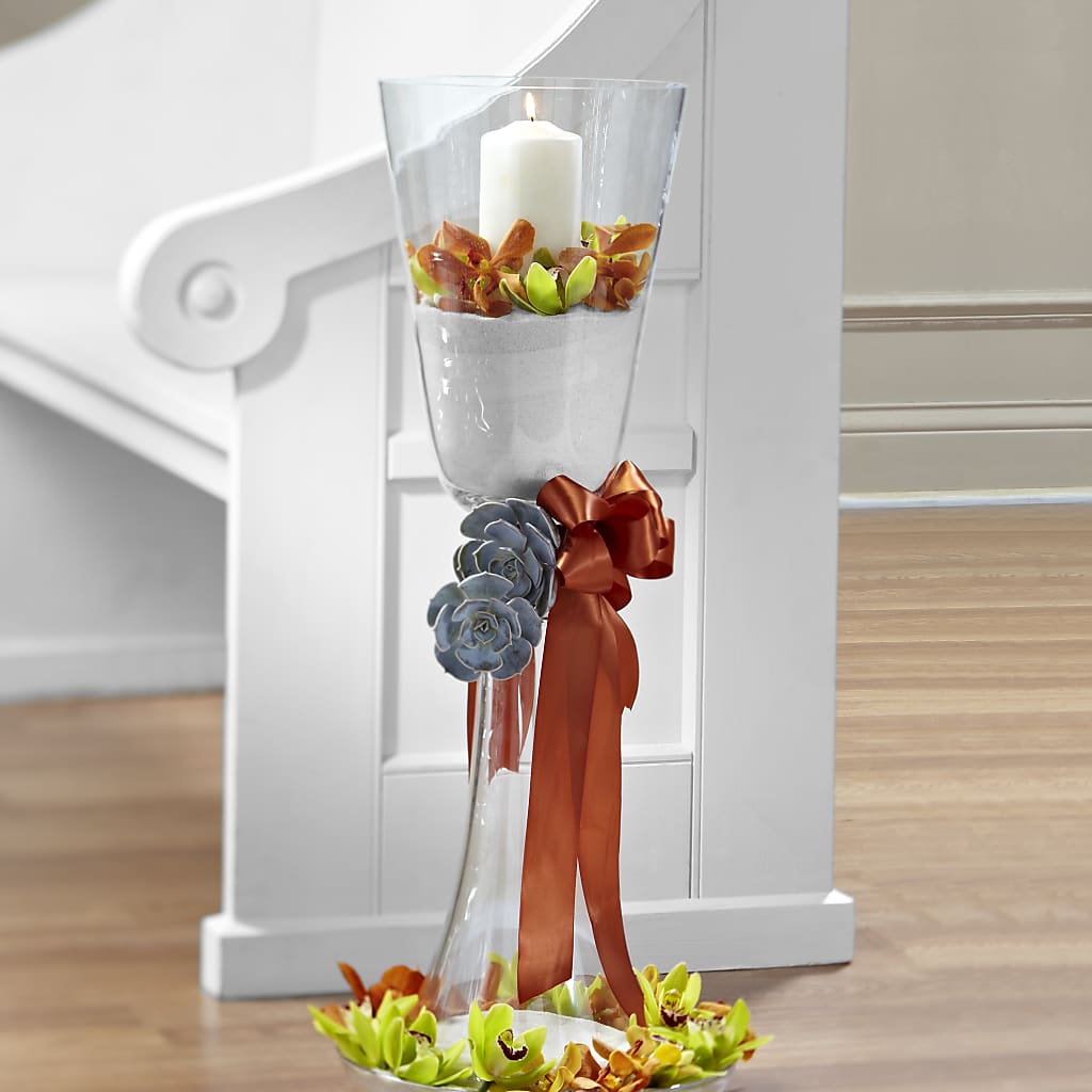 Matrimony Pew Decor – Village Bloom Florist, Folsom LA