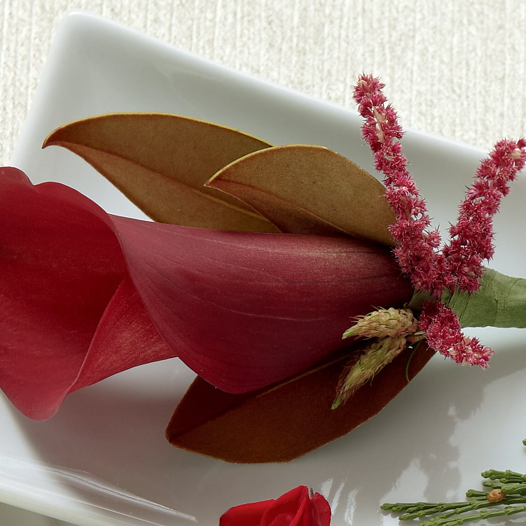 Red Calla Boutonniere – Village Bloom Florist, Folsom LA