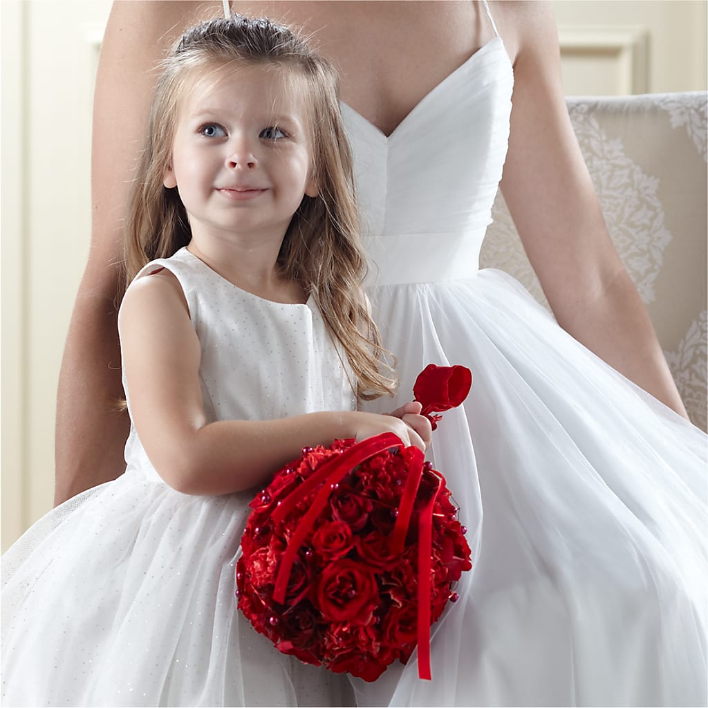 Pure at Heart Flower Girl Arrangement – Village Bloom Florist, Folsom LA