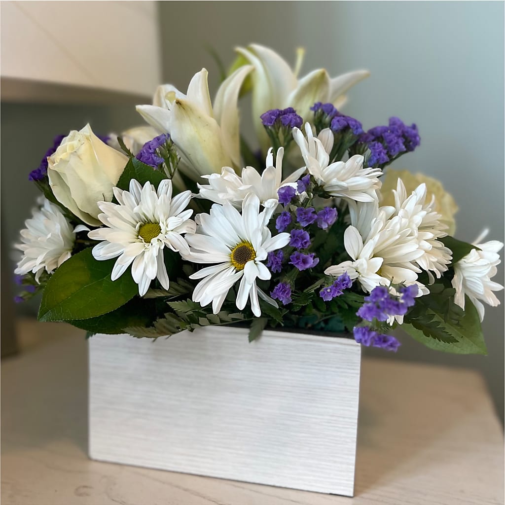 Beyond Blue Box Bouquet –  Village Bloom Florist, Folsom LA