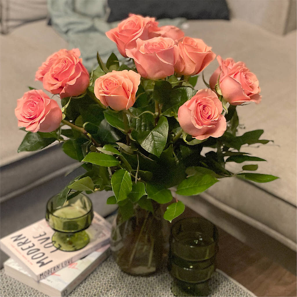 Long Stem Pink Rose Bouquet –  Village Bloom Florist, Folsom LA