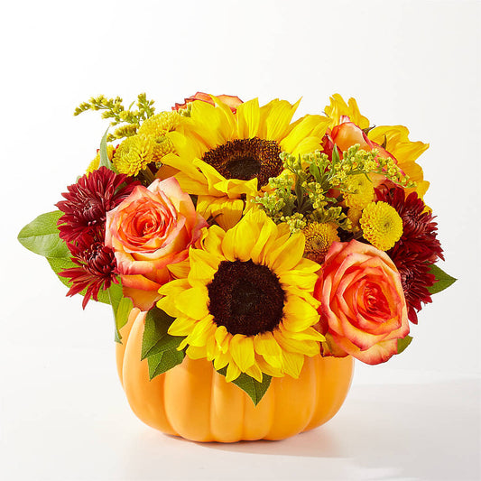 Golden Gourd Pumpkin Bouquet –  Village Bloom Florist, Folsom LA