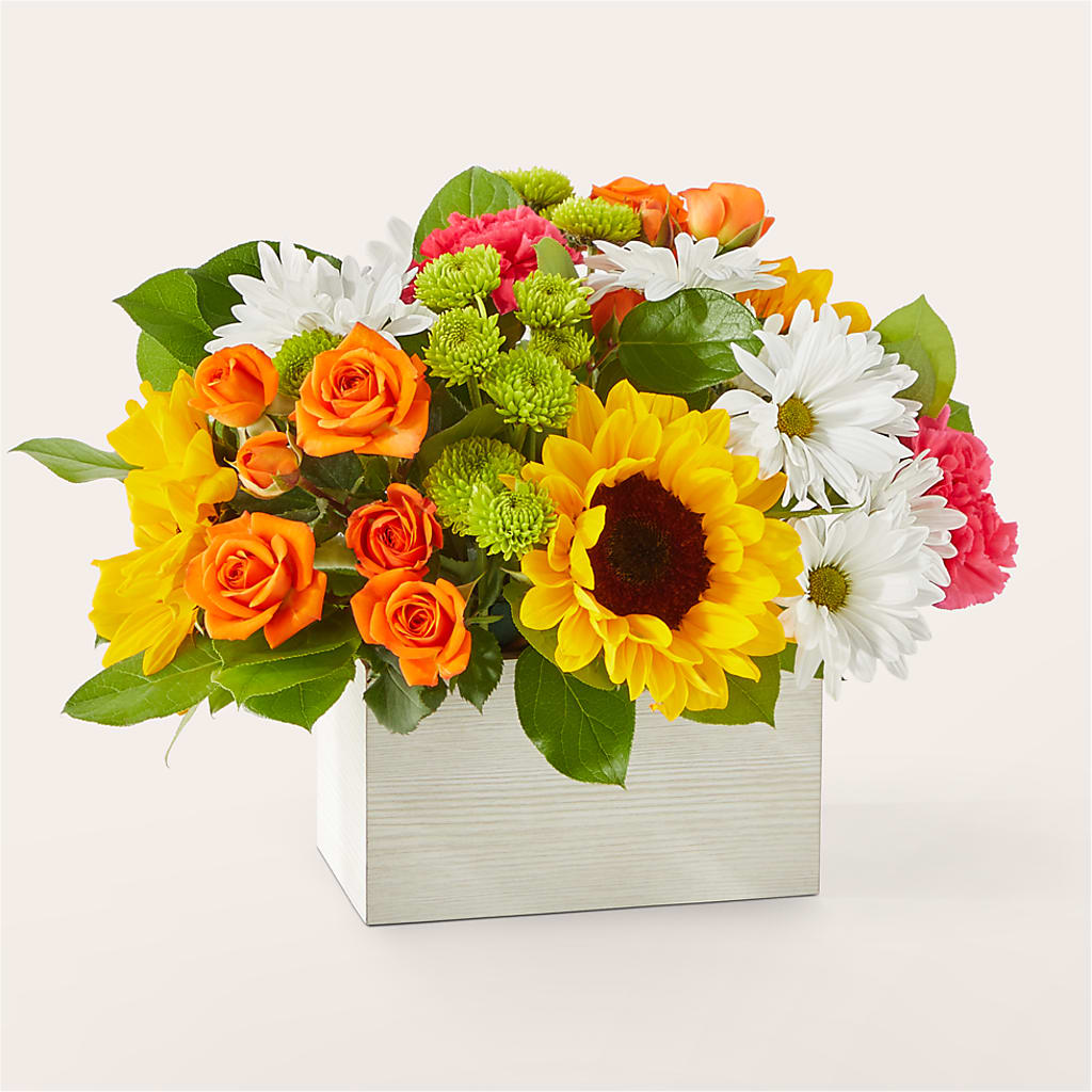Sun-drenched Blooms Box Bouquet –  Village Bloom Florist, Folsom LA