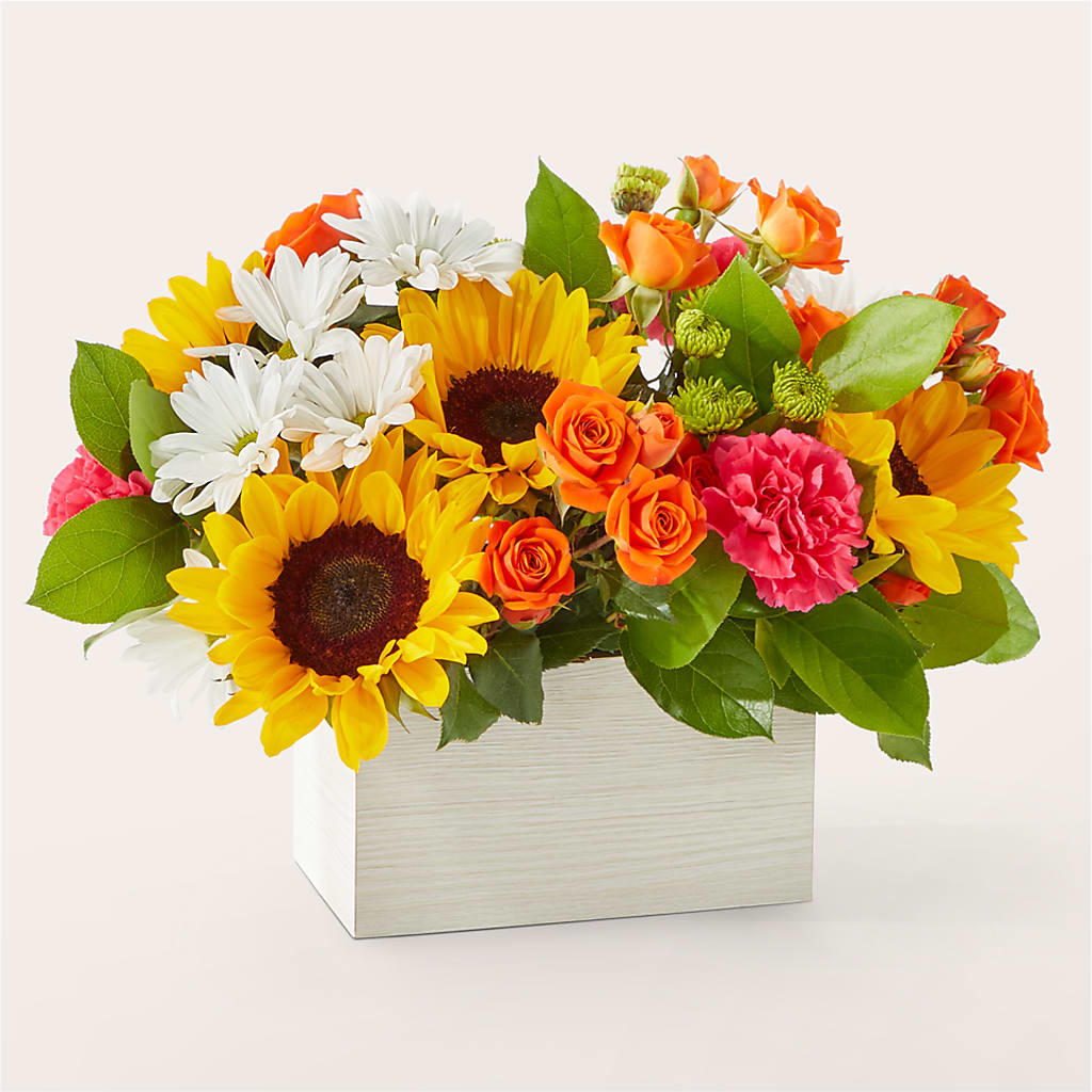 Sun-drenched Blooms Box Bouquet –  Village Bloom Florist, Folsom LA