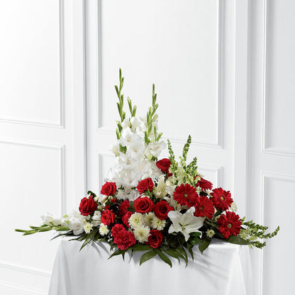 Crimson & White Arrangement –  Village Bloom Florist, Folsom LA