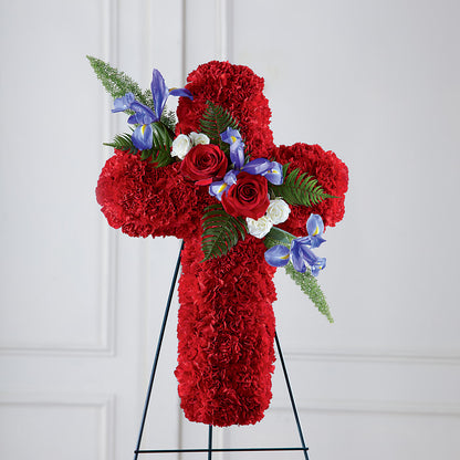 Faithful Hero Floral Cross –  Village Bloom Florist, Folsom LA
