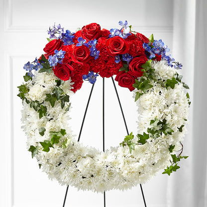 Patriotic Passion Wreath –  Village Bloom Florist, Folsom LA