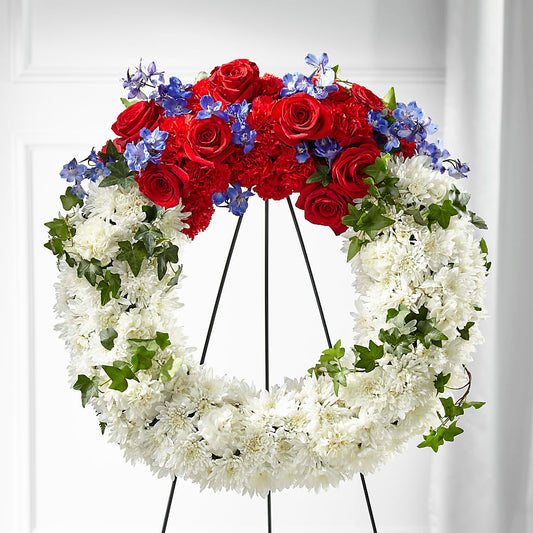 Patriotic Passion Wreath –  Village Bloom Florist, Folsom LA