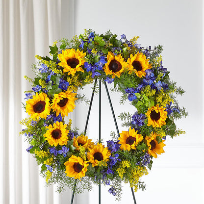 Bright Rays Wreath –  Village Bloom Florist, Folsom LA