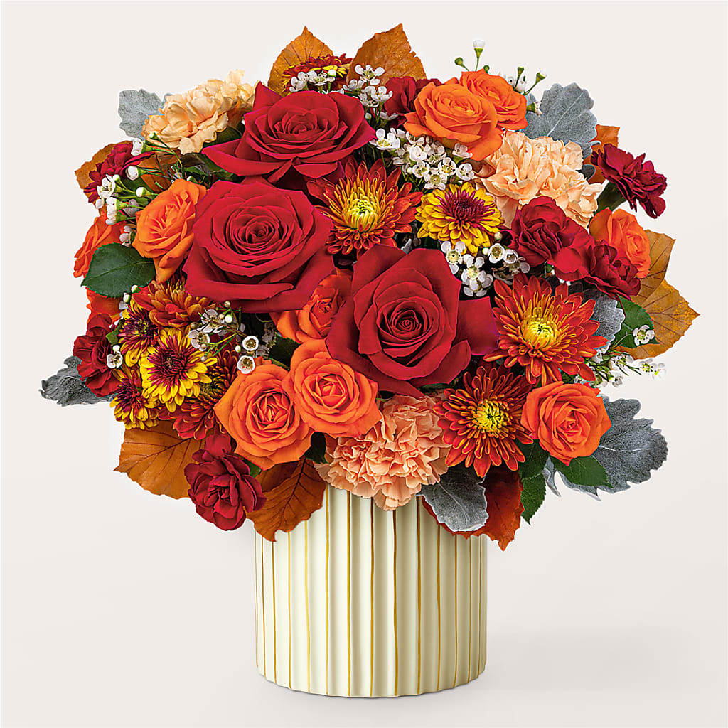 Merlot Bouquet with Ivory Vase –  Village Bloom Florist, Folsom LA