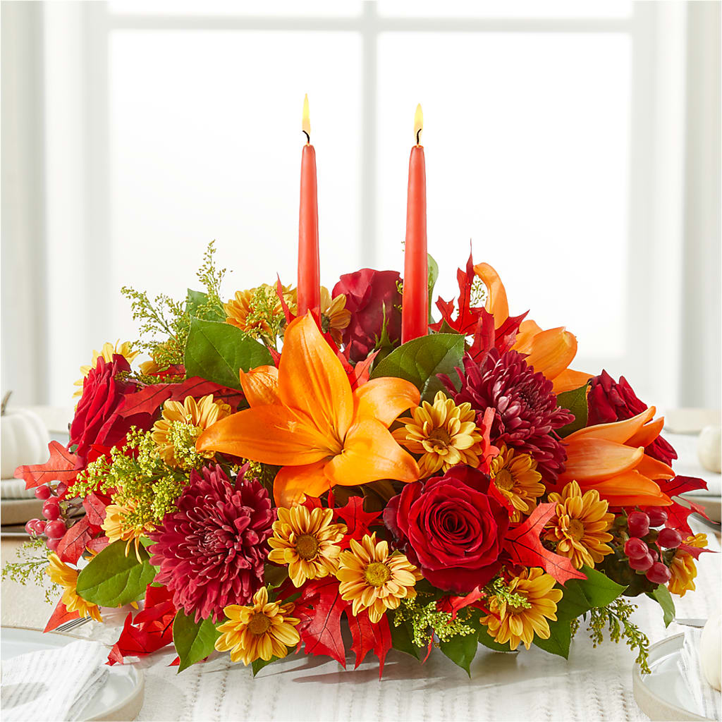 Autumn's Embrace Centerpiece –  Village Bloom Florist, Folsom LA