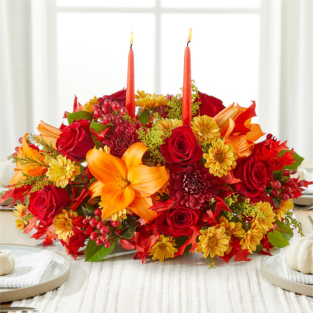 Autumn's Embrace Centerpiece –  Village Bloom Florist, Folsom LA